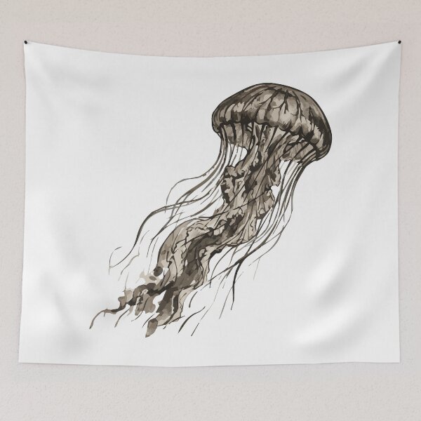 Item preview, Vintage Ink Wash Jellyfish  designed and sold by AbderraimArt.