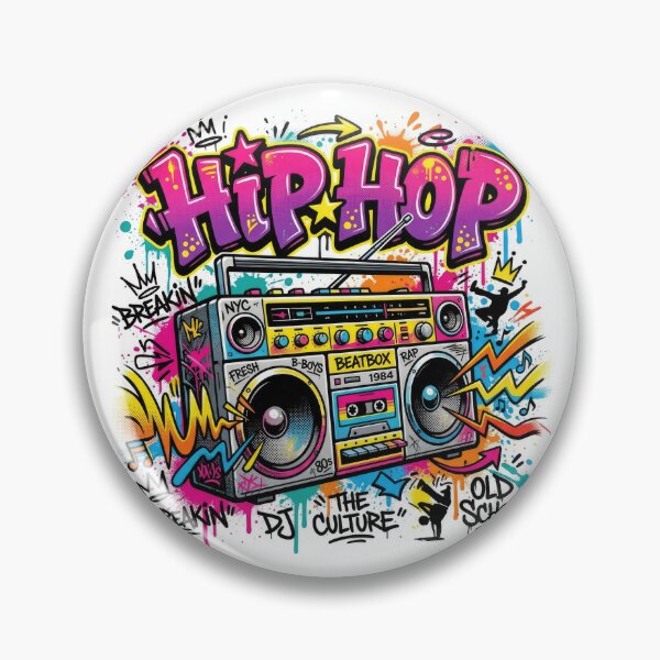 Item preview, Hip Hop Retro Boombox Graffiti Illustration designed and sold by Rahat3344.