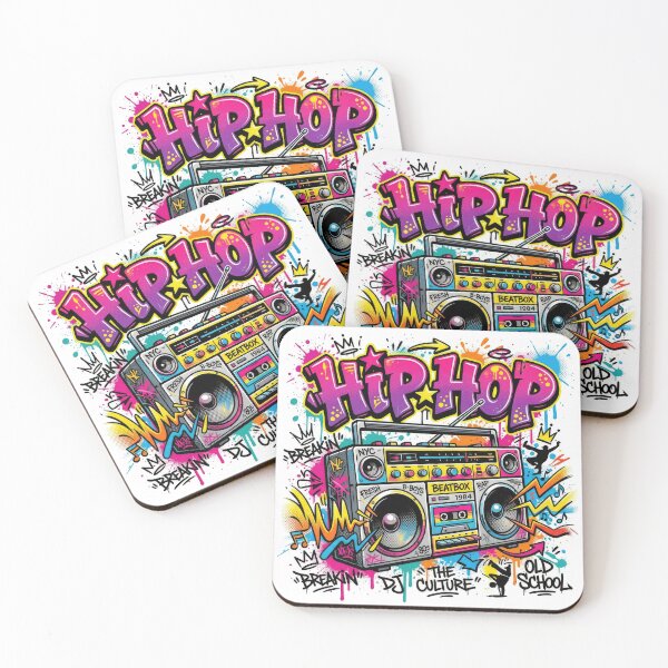 Item preview, Hip Hop Retro Boombox Graffiti Illustration designed and sold by Rahat3344.