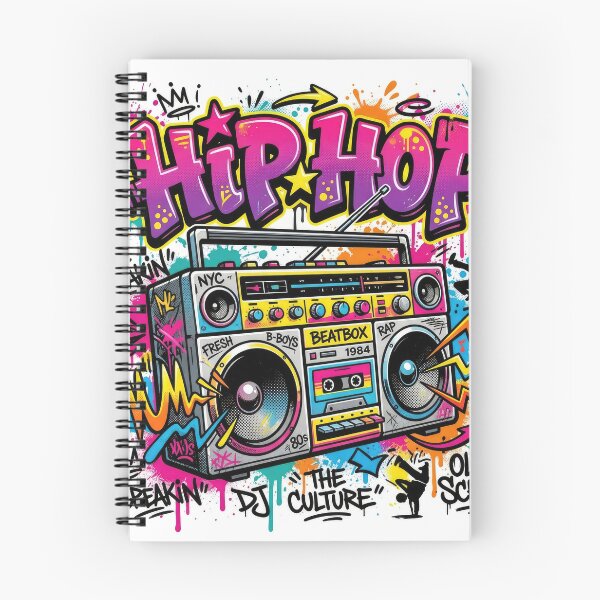 Item preview, Hip Hop Retro Boombox Graffiti Illustration designed and sold by Rahat3344.
