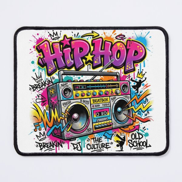 Item preview, Hip Hop Retro Boombox Graffiti Illustration designed and sold by Rahat3344.
