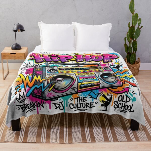 Item preview, Hip Hop Retro Boombox Graffiti Illustration designed and sold by Rahat3344.