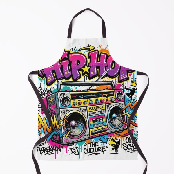 Item preview, Hip Hop Retro Boombox Graffiti Illustration designed and sold by Rahat3344.