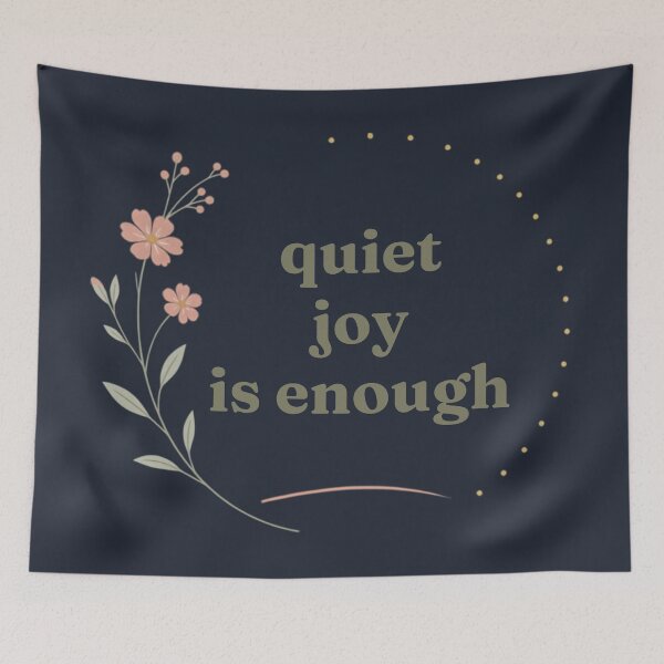 Item preview, Quiet Joy Is Enough – Cozy Minimalist Typography Art designed and sold by CosmicQuietLab.