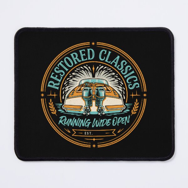 Item preview, Restored Classics Running Wide Open Vintage Speedboat Badge designed and sold by Enea Kelo.