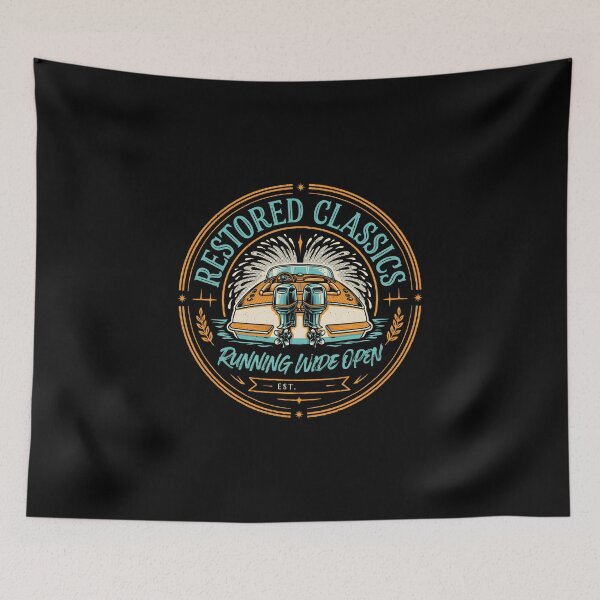 Item preview, Restored Classics Running Wide Open Vintage Speedboat Badge designed and sold by Enea Kelo.