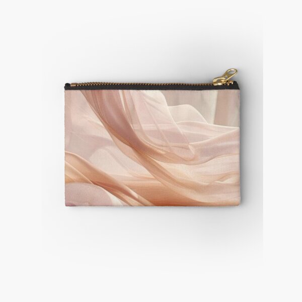 Item preview, Pastel Peach Silk Waves - Soft Aesthetic Placed Fabric Texture designed and sold by LYAN-STORE.