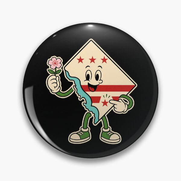 Item preview, Washington DC: Cheerful Map Mascot in Bloom designed and sold by Fenay Designs.
