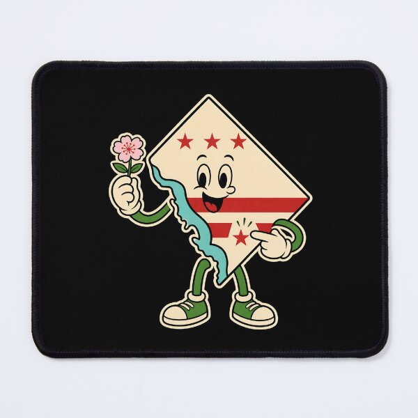Item preview, Washington DC: Cheerful Map Mascot in Bloom designed and sold by Fenay Designs.