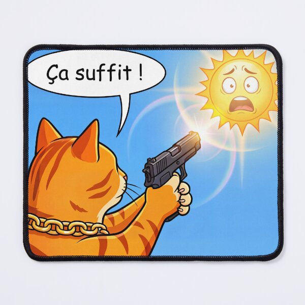 Item preview, That's Enough! Funny Orange Cat vs The Sun – Summer Heat Meme 2 designed and sold by WordPlayStudio.