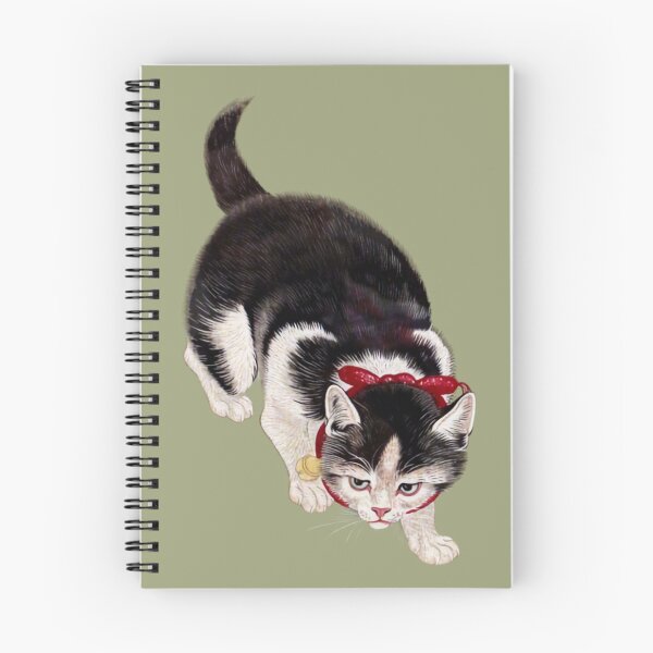 Item preview, Japanese Animal Art - Cat - Modern Ukiyo-e - Japandi, Sage Green designed and sold by Black Swallow.