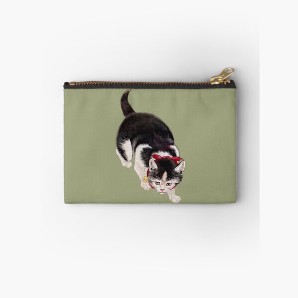 Item preview, Japanese Animal Art - Cat - Modern Ukiyo-e - Japandi, Sage Green designed and sold by Black Swallow.