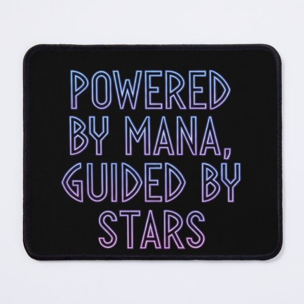 Item preview, Powered By Mana Guided By Stars - Retro Celestial Fantasy Neon designed and sold by Dzblack.