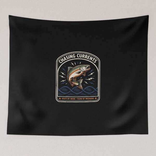 Item preview, Chasing Currents Volts By Week Flow By Weekend Electrician Fisherman designed and sold by Enea Kelo.