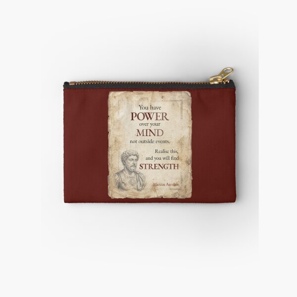 Item preview, You Have POWER Over Your Mind – Marcus Aurelius - Vintage Distressed Stoic Quote - Roman Red Version designed and sold by Stoic Core.
