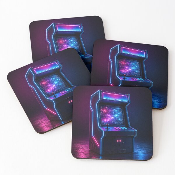 Item preview, Retro Neon Arcade Cabinet Galaxy Glow designed and sold by kayodeDesign.