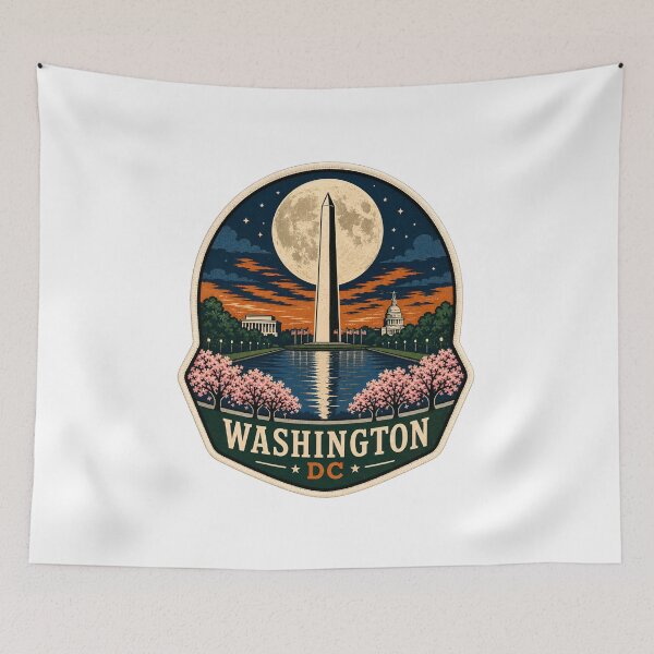 Item preview, Washington DC: Moonlit National Mall Patch designed and sold by Fenay Designs.