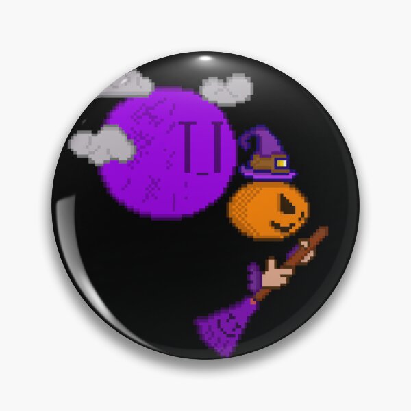 Item preview, Flying Witch Pumpkin and Purple Moon Retro designed and sold by RetroRlx.