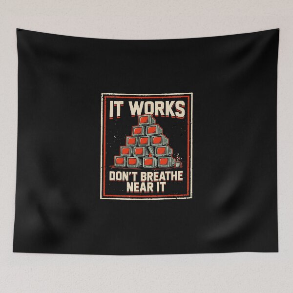 Item preview, It Works Dont Breathe Near It Software Developer Retro Monitor Stack designed and sold by Enea Kelo.