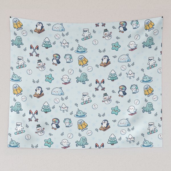 Item preview, Cute Arctic Playground Pattern | Kawaii Polar Animals Winter Print | Preschool Snow Day Design for Kids & Teachers designed and sold by Wintorque.