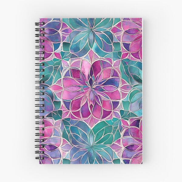 Item preview, Magenta & Mint Stained Glass Floral Mandala Pattern | Watercolor Mosaic Background designed and sold by GrinGalore.