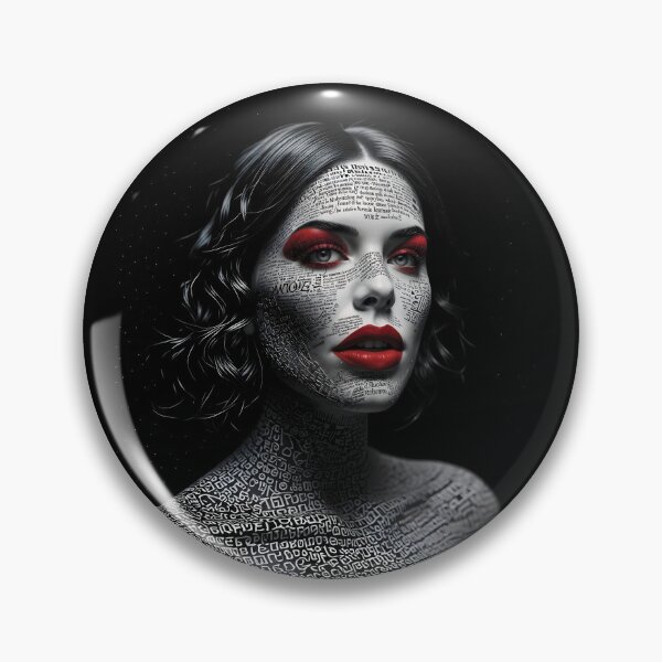 Item preview, Monochrome Typographic Portrait of a Woman Made of Love variation 4 designed and sold by Lucia Amaris Art.