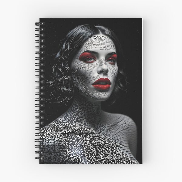 Item preview, Monochrome Typographic Portrait of a Woman Made of Love variation 4 designed and sold by Lucia Amaris Art.