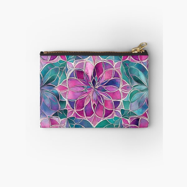 Item preview, Magenta & Mint Stained Glass Floral Mandala Pattern | Watercolor Mosaic Background designed and sold by GrinGalore.