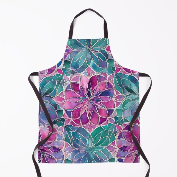Item preview, Magenta & Mint Stained Glass Floral Mandala Pattern | Watercolor Mosaic Background designed and sold by GrinGalore.
