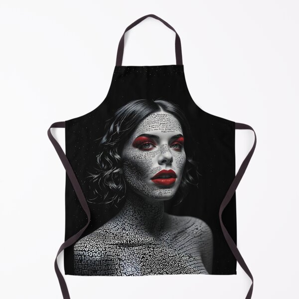 Item preview, Monochrome Typographic Portrait of a Woman Made of Love variation 4 designed and sold by Lucia Amaris Art.