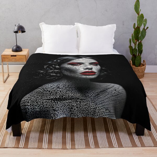 Item preview, Monochrome Typographic Portrait of a Woman Made of Love variation 4 designed and sold by Lucia Amaris Art.