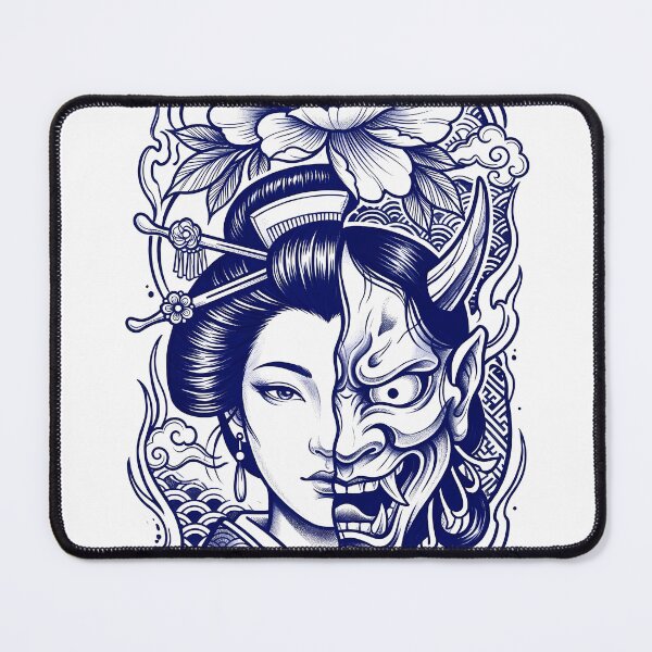 Item preview, Half Geisha Half Hannya Tattoo Design designed and sold by Neo Tokio.