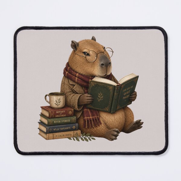 Item preview, Cozy Literary Capybara Reading Club designed and sold by Mosslume Studio.