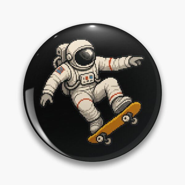 Item preview, Pixel Art Astronaut Skateboarding Retro Gamer Design designed and sold by DjFreeq.