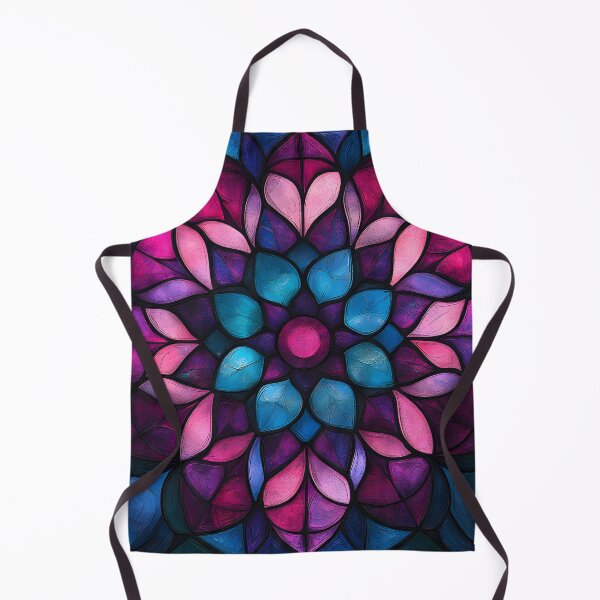 Item preview, Magenta Cyan Stained Glass Mandala | Geometric Floral Mosaic designed and sold by GrinGalore.