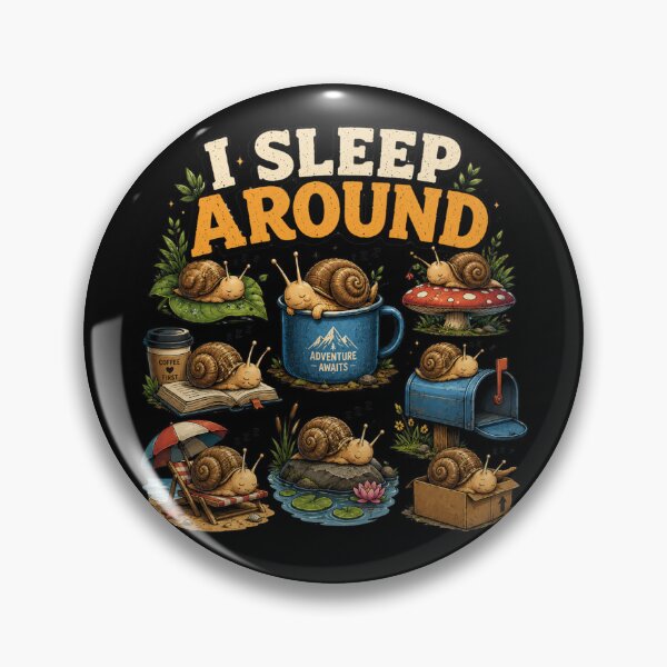 Item preview, I Sleep Around | Cute Sleeping Snail Illustration for Cozy Life Lovers designed and sold by Don't Crack Art.