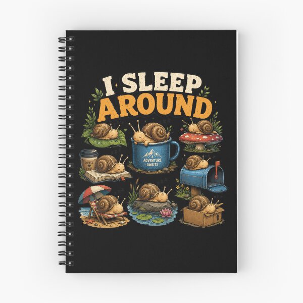 Item preview, I Sleep Around | Cute Sleeping Snail Illustration for Cozy Life Lovers designed and sold by Don't Crack Art.
