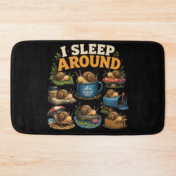 Item preview, I Sleep Around | Cute Sleeping Snail Illustration for Cozy Life Lovers designed and sold by Don't Crack Art.