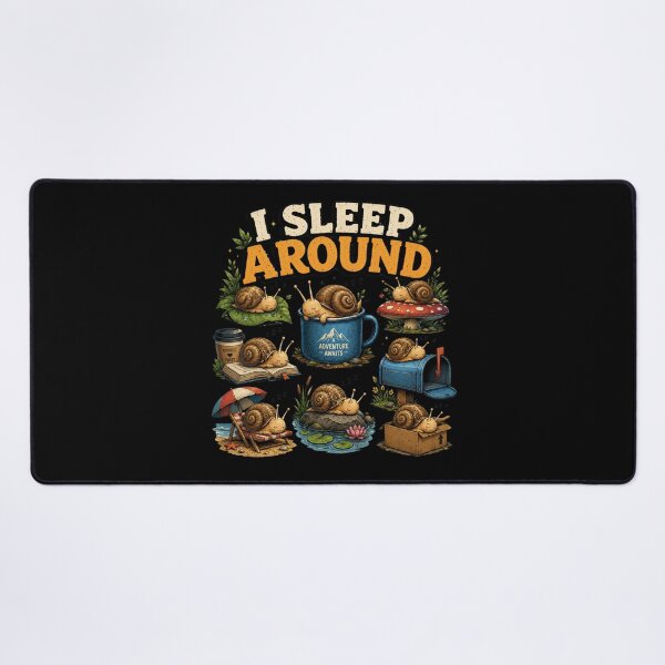 Item preview, I Sleep Around | Cute Sleeping Snail Illustration for Cozy Life Lovers designed and sold by Don't Crack Art.