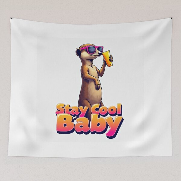 Item preview, Cool Meerkat Stay Cool Baby Sticker designed and sold by FlippoStories.