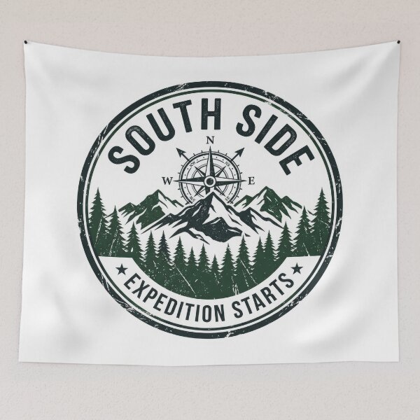 Item preview, Retro Adventure Camping South Side Mountain Pathway Vector Tee Graphic designed and sold by Rahat3344.