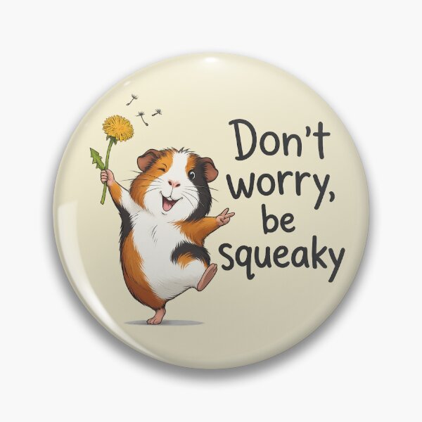 Item preview, Don't Worry, Be Squeaky – Cute guinea pig with a dandelion designed and sold by ENGLITZADIN.
