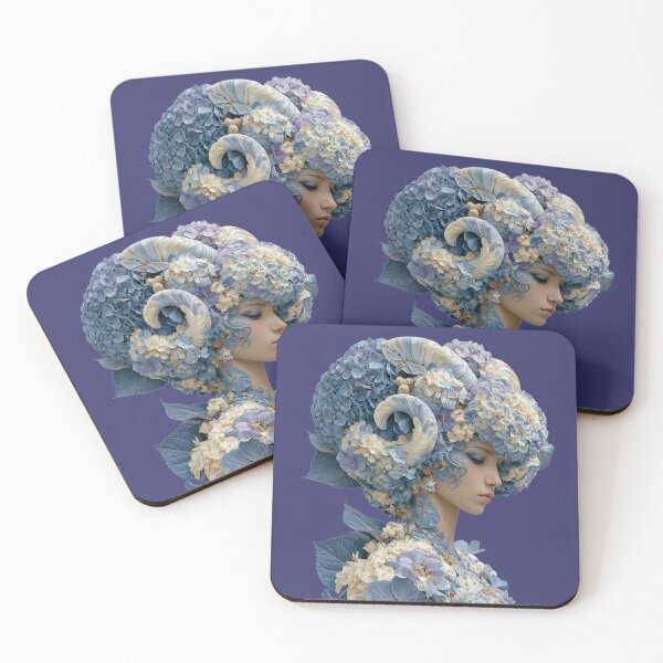 Item preview, Blue Hydrangea Goddess Queen | Floral Fantasy Portrait designed and sold by MythicMood.