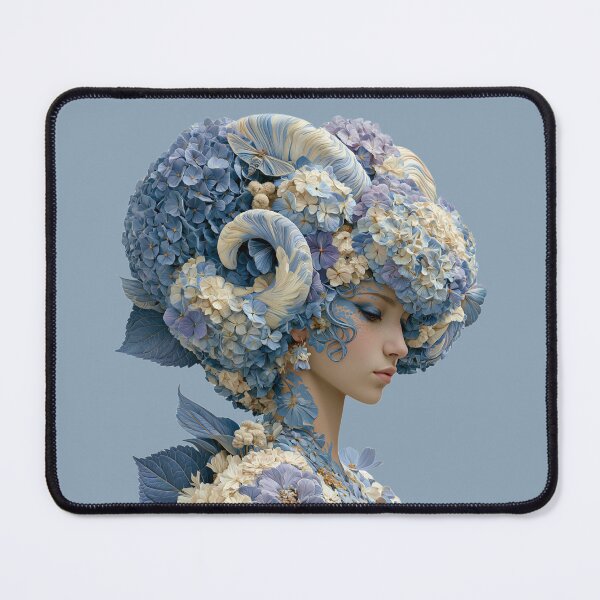 Item preview, Blue Hydrangea Goddess Queen | Floral Fantasy Portrait designed and sold by MythicMood.