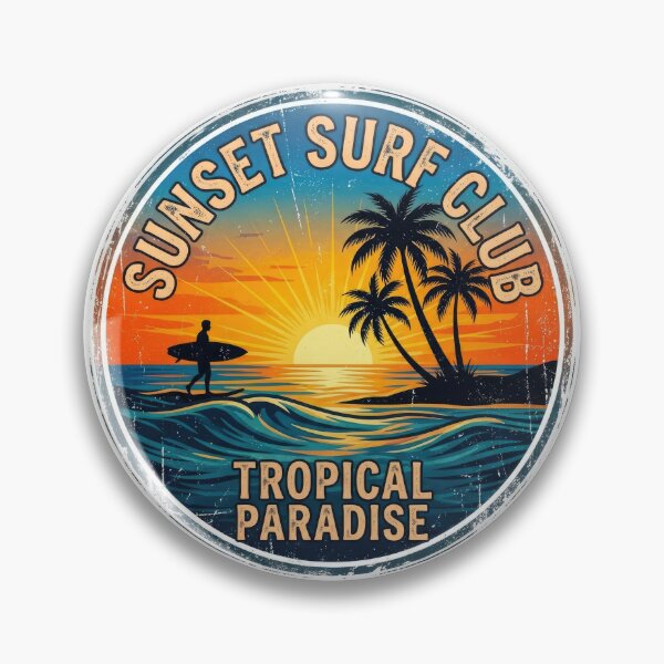 Item preview, Sunset Surf Club Tropical Paradise Retro Badge Vector Design designed and sold by Rahat3344.