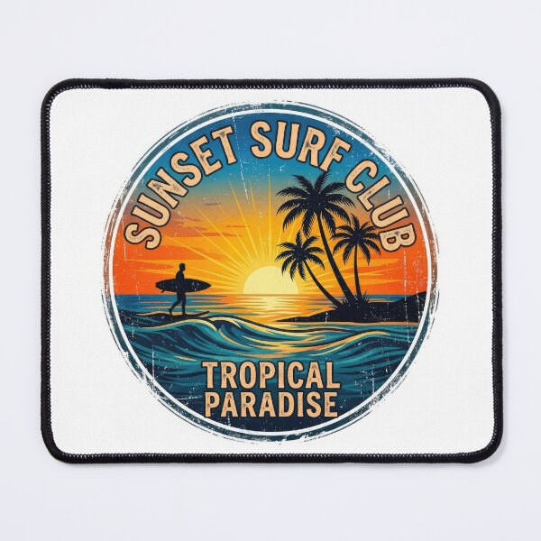 Item preview, Sunset Surf Club Tropical Paradise Retro Badge Vector Design designed and sold by Rahat3344.