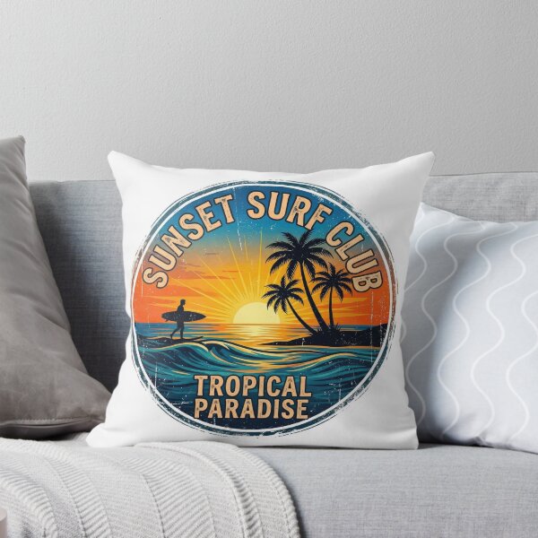 Item preview, Sunset Surf Club Tropical Paradise Retro Badge Vector Design designed and sold by Rahat3344.