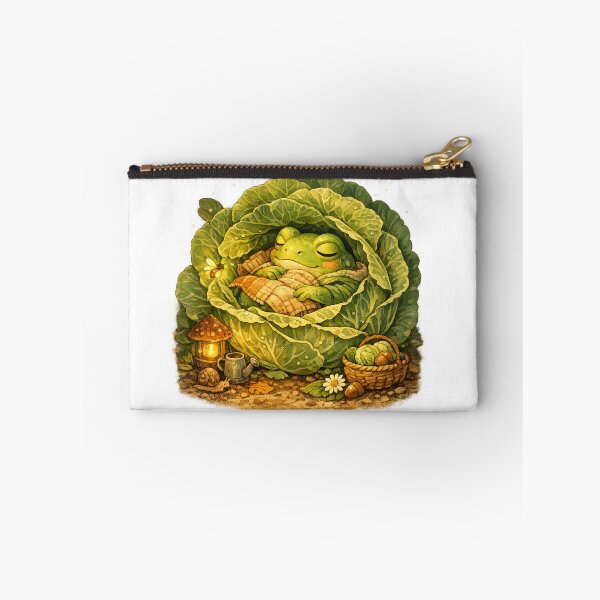 Item preview, Cozy Cabbage Frog Cottagecore Nap designed and sold by Mosslume Studio.
