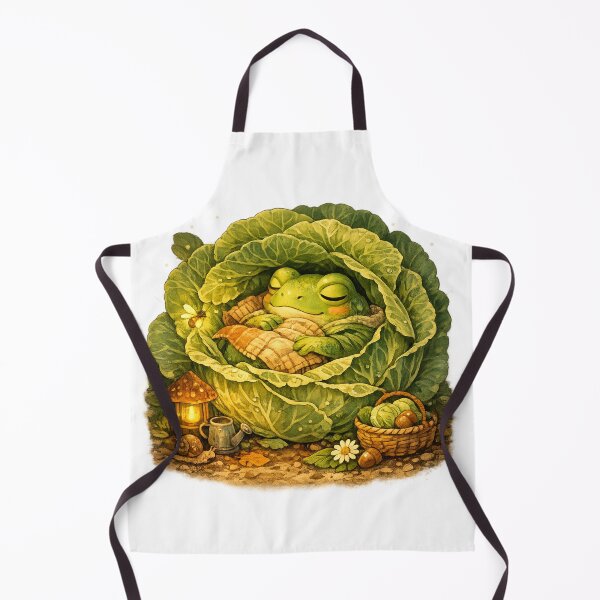 Item preview, Cozy Cabbage Frog Cottagecore Nap designed and sold by Mosslume Studio.