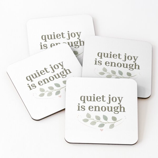 Item preview, Quiet Joy Is Enough – Minimalist Mindfulness Typography designed and sold by CosmicQuietStudio.